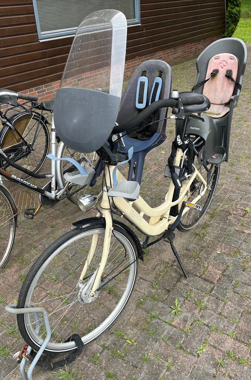 Dames fiets met 2 kinder zitjes, Ophalen, Gebruikt, Overige merken
