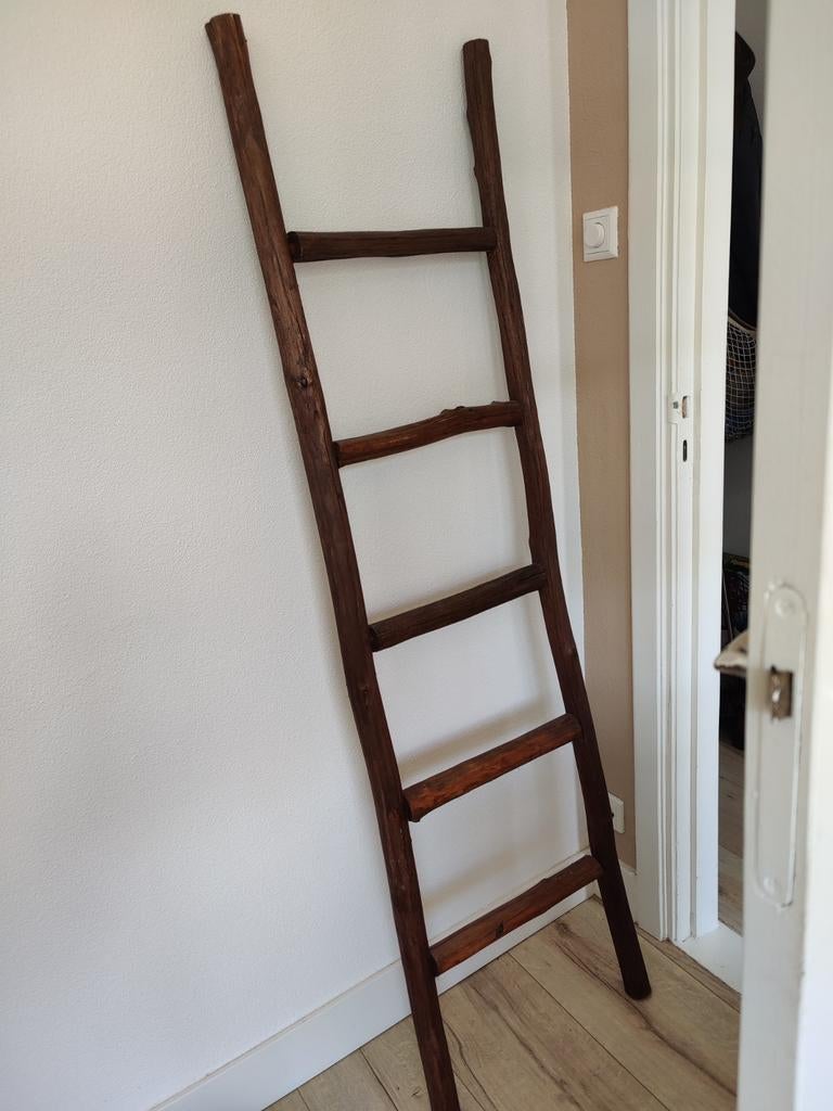 Decoratieve ladder van hout, Ophalen, Hout, Bruin, Landelijk