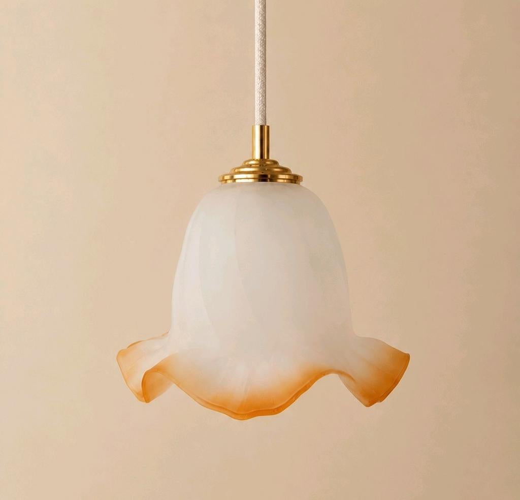 Vintage hanglamp  | Vintage bol tulp lamp, Huis en Inrichting, Lampen | Hanglampen, Ophalen of Verzenden, Glas
