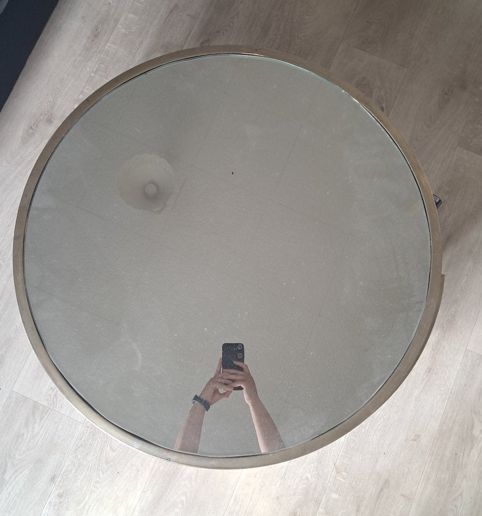 salontafel rond met gebruikssporen, Huis en Inrichting, Tafels | Salontafels, Ophalen, Gebruikt, 50 tot 100 cm, Rond