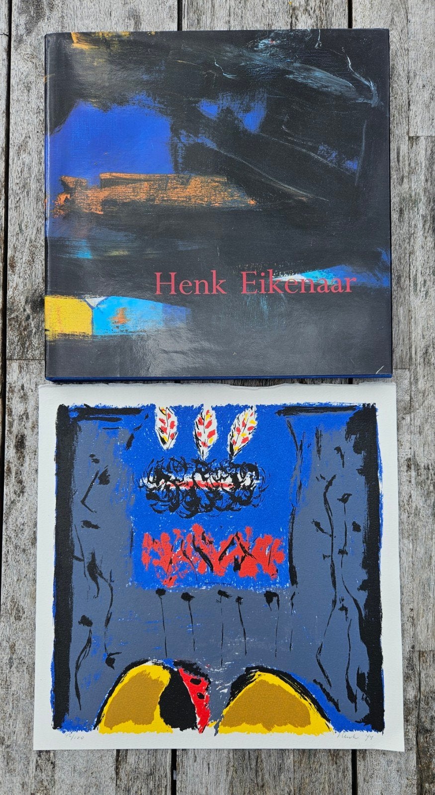 Henk Eikenaar: Gesigneerde Litho en Boek (1994), Ophalen of Verzenden