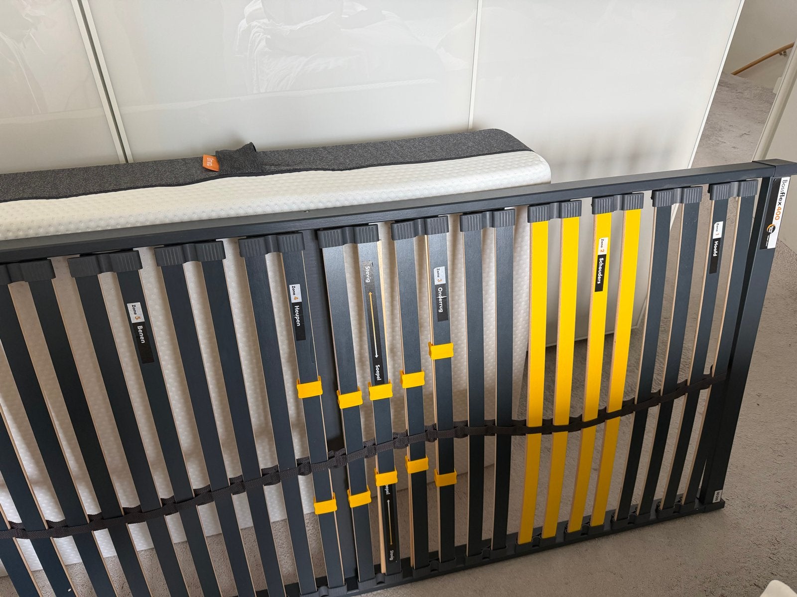 Bossflex 400 lattenbodem - Verstelbaar, Ophalen, Verstelbaar, 90 cm, Eenpersoons