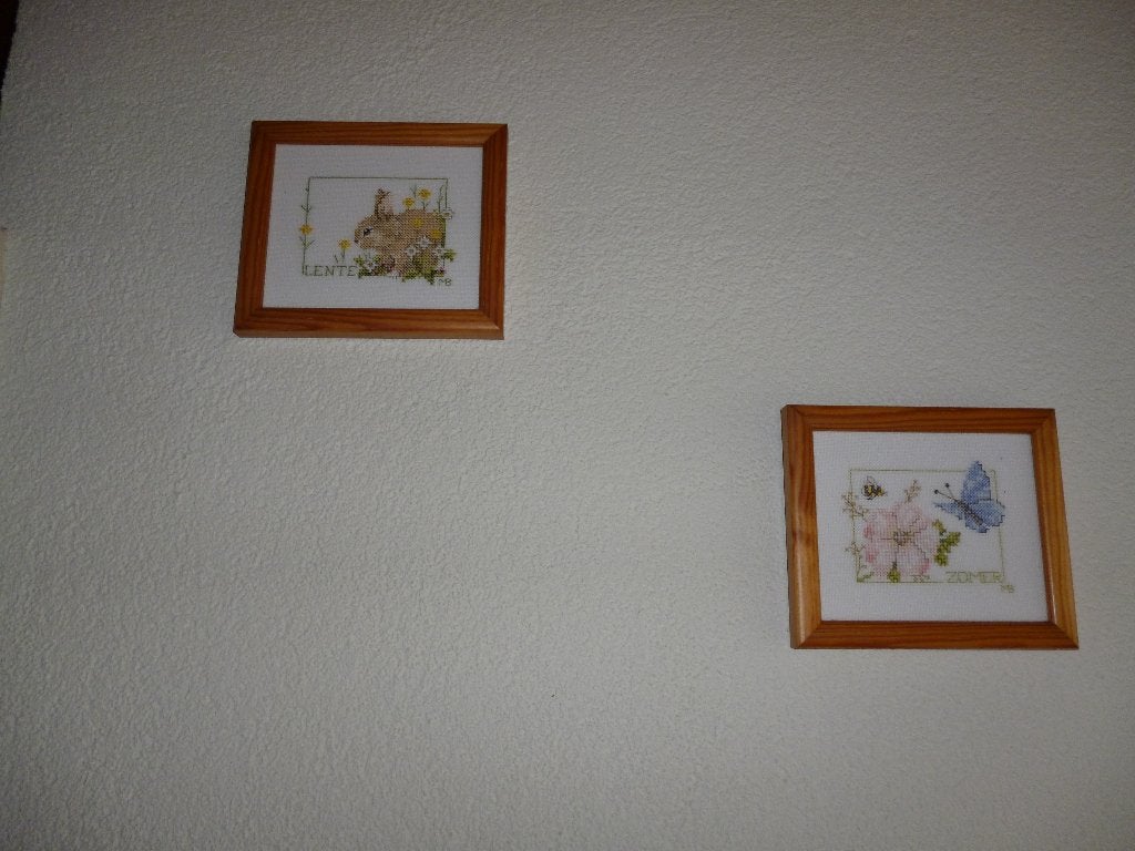 set van 4 hand geborduurde ingelijste jaargetijden, Ophalen of Verzenden, Nieuw, Borduurpakket