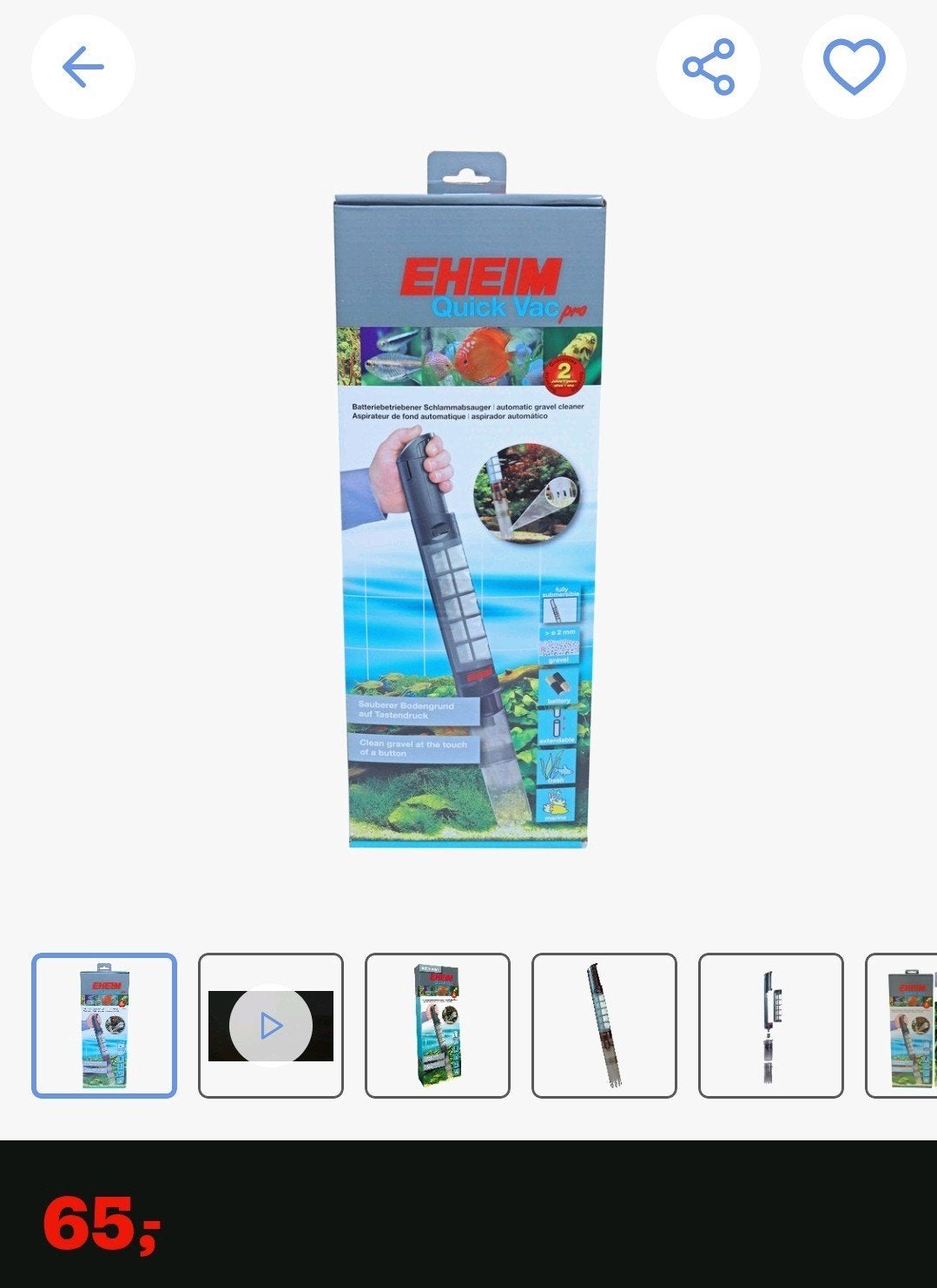Eheim aquariumzuiger. nog geen 2 maanden oud, Ophalen, Nieuw, Leeg aquarium, Eheim