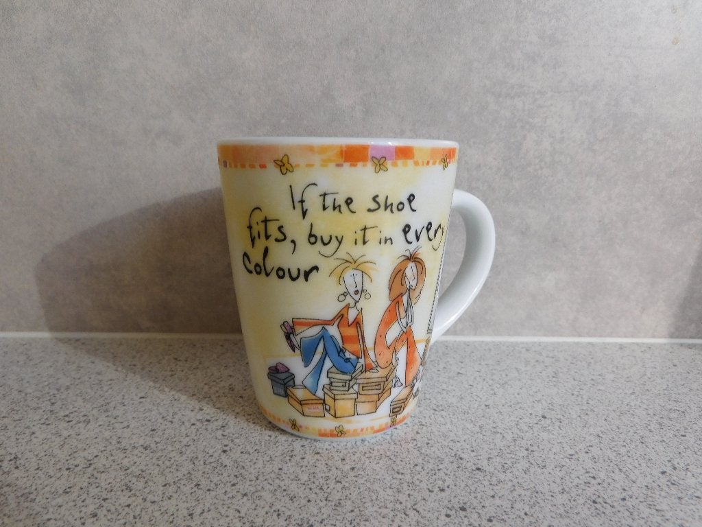 Senseo Mok If the shoe fits... Born to shop Johnson Brothers, Ophalen of Verzenden, Zo goed als nieuw, Overige stijlen, Kop(pen) en/of Schotel(s)