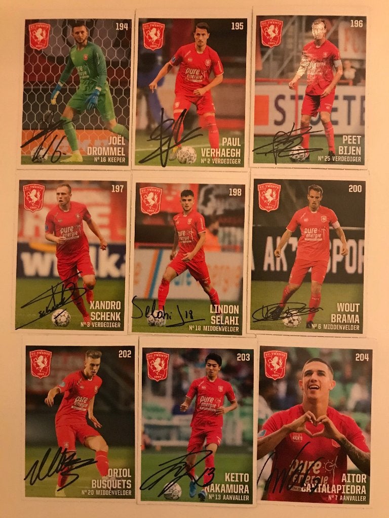 FC Twente Voetbalplaatjes Collectie - Gesigneerd, Ophalen of Verzenden, Zo goed als nieuw, F.C. Twente, Poster, Plaatje of Sticker