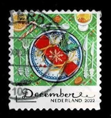 postzegel 4070 Nederland Kerstmis 2022, Ophalen of Verzenden, Na 1940, Gestempeld