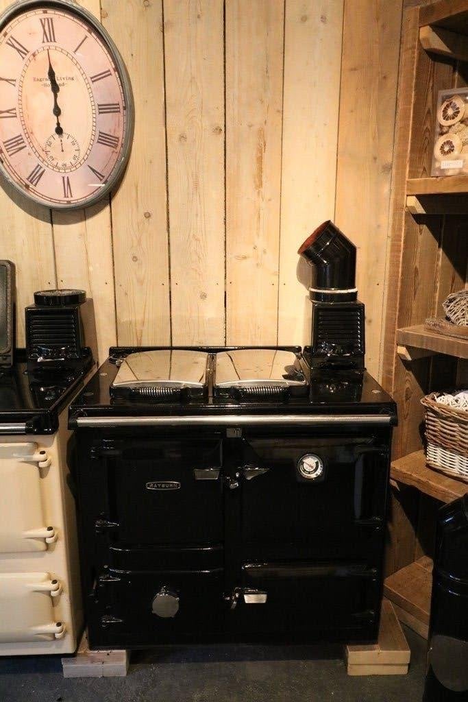 Rayburn / Aga 355SFW Houtgestookt fornuis met boiler Zwart, 60 cm of meer, Zo goed als nieuw, Energieklasse A of zuiniger, Grill