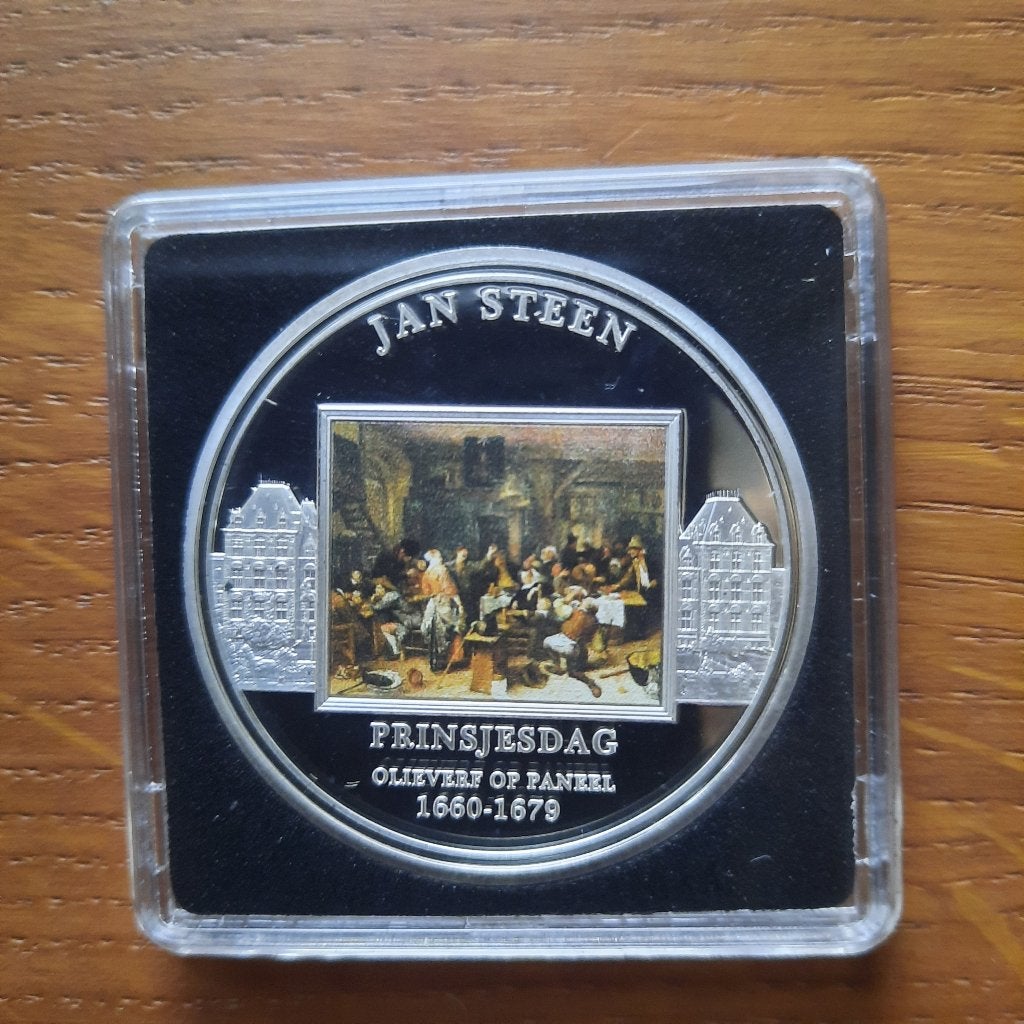 Munt jan steen prinsjesdag olieverf op paneel 1660 - 1679, Postzegels en Munten, Vóór koninkrijk, Zilver, Losse munt, Overige waardes