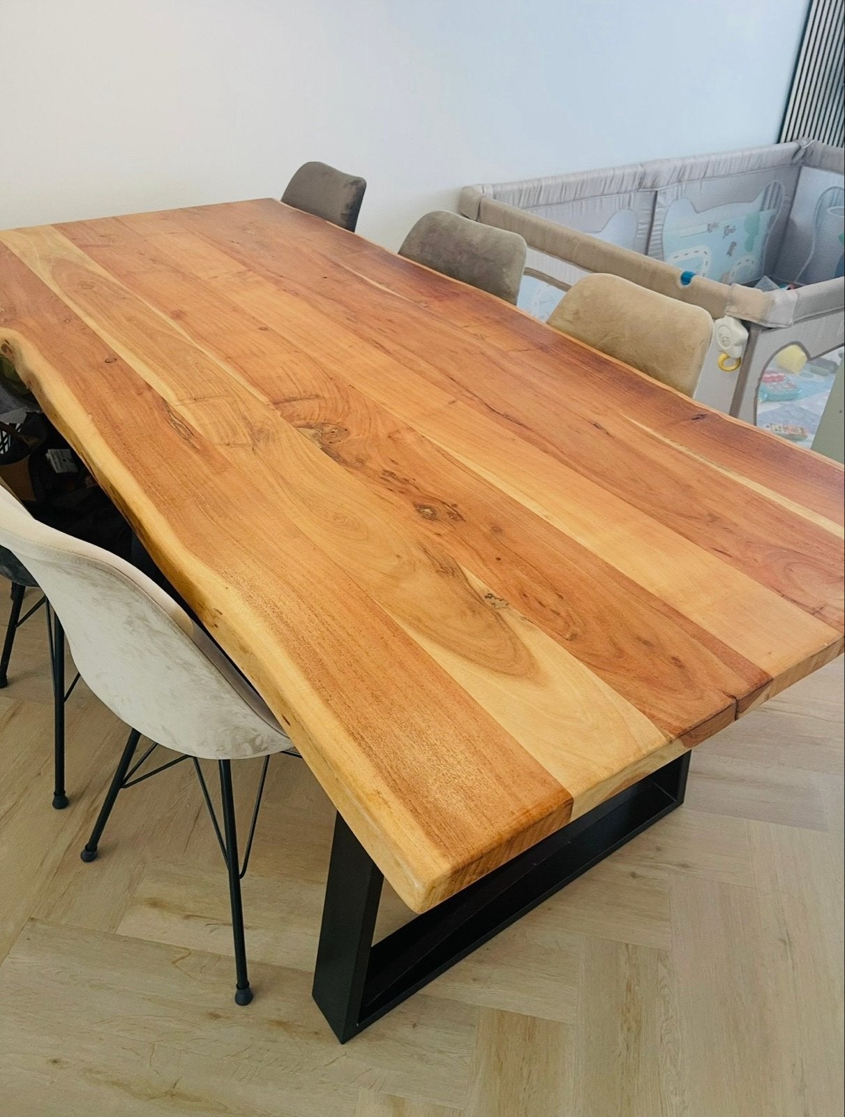 Kave Alaia Eettafel Acaciahout 200x95cm (boomstam tafel), Huis en Inrichting, Tafels | Eettafels, Ophalen, 200 cm of meer, 50 tot 100 cm