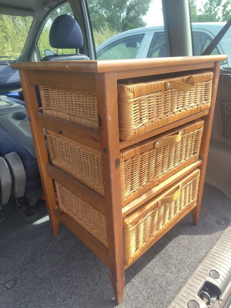 Ladekastje met rieten manden, Ophalen, Overige materialen, Gebruikt, 50 tot 100 cm