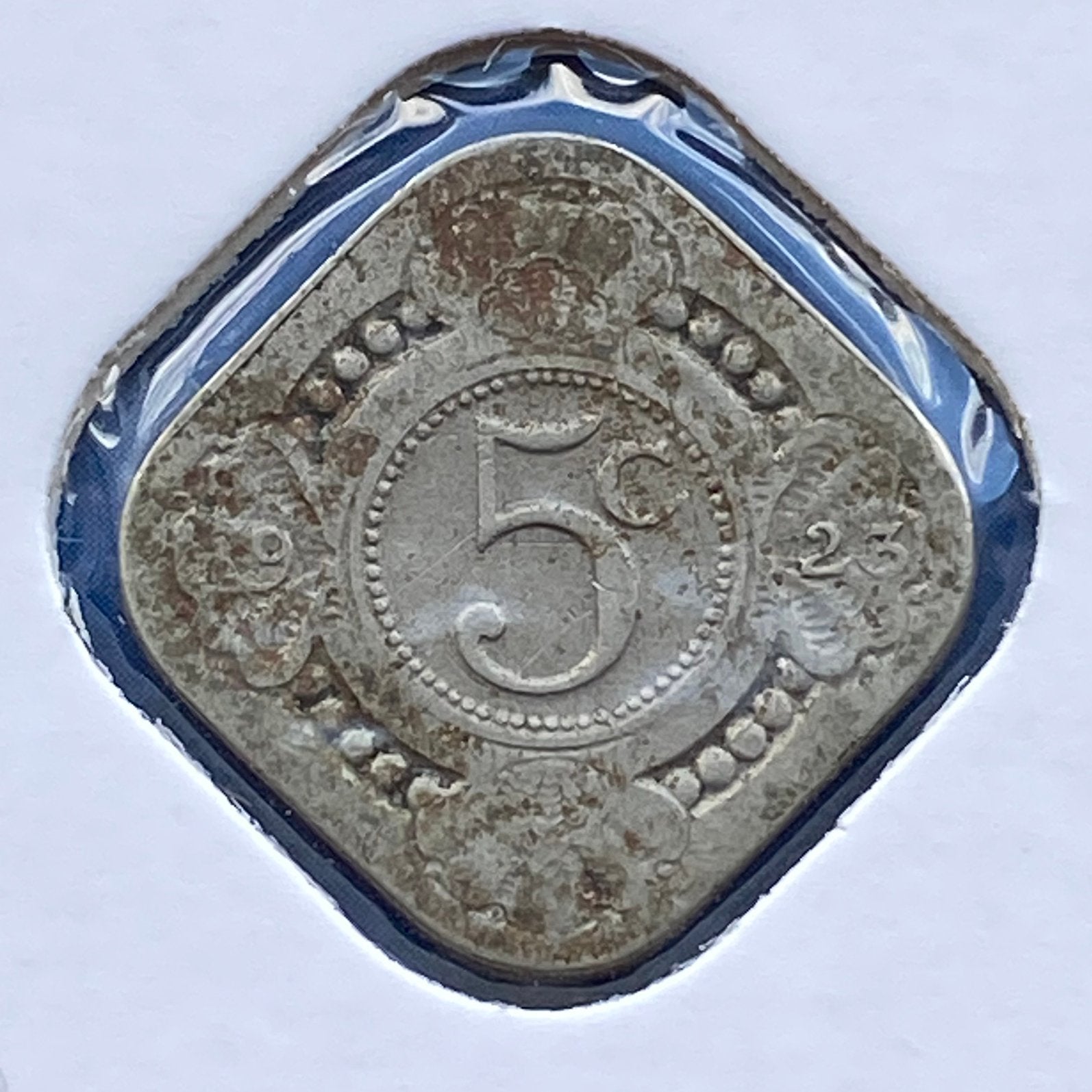 5 Cent / Vierkante Stuiver uit 1923 van Wilhelmina, Postzegels en Munten, Munten | Nederland, Verzenden, Koningin Wilhelmina, 5 cent