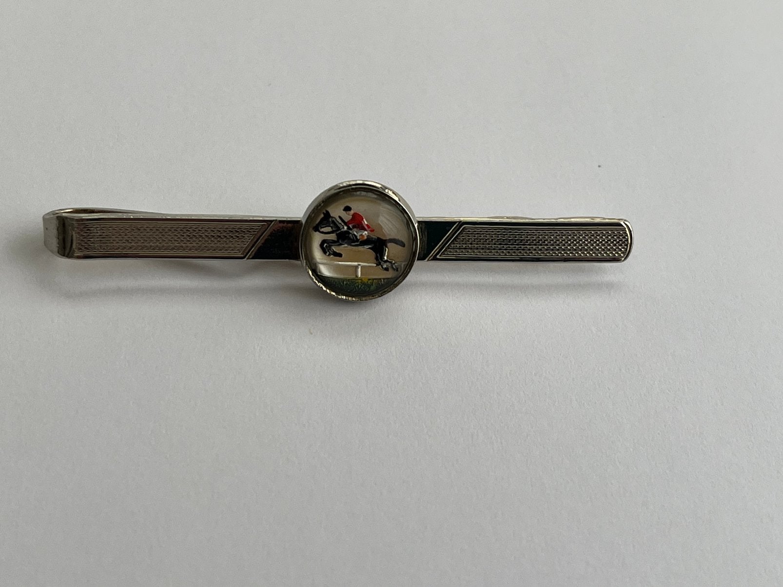 Dasspeld vintage bol glas paard broche speld, Ophalen of Verzenden, Zo goed als nieuw, Zilver, Overige materialen