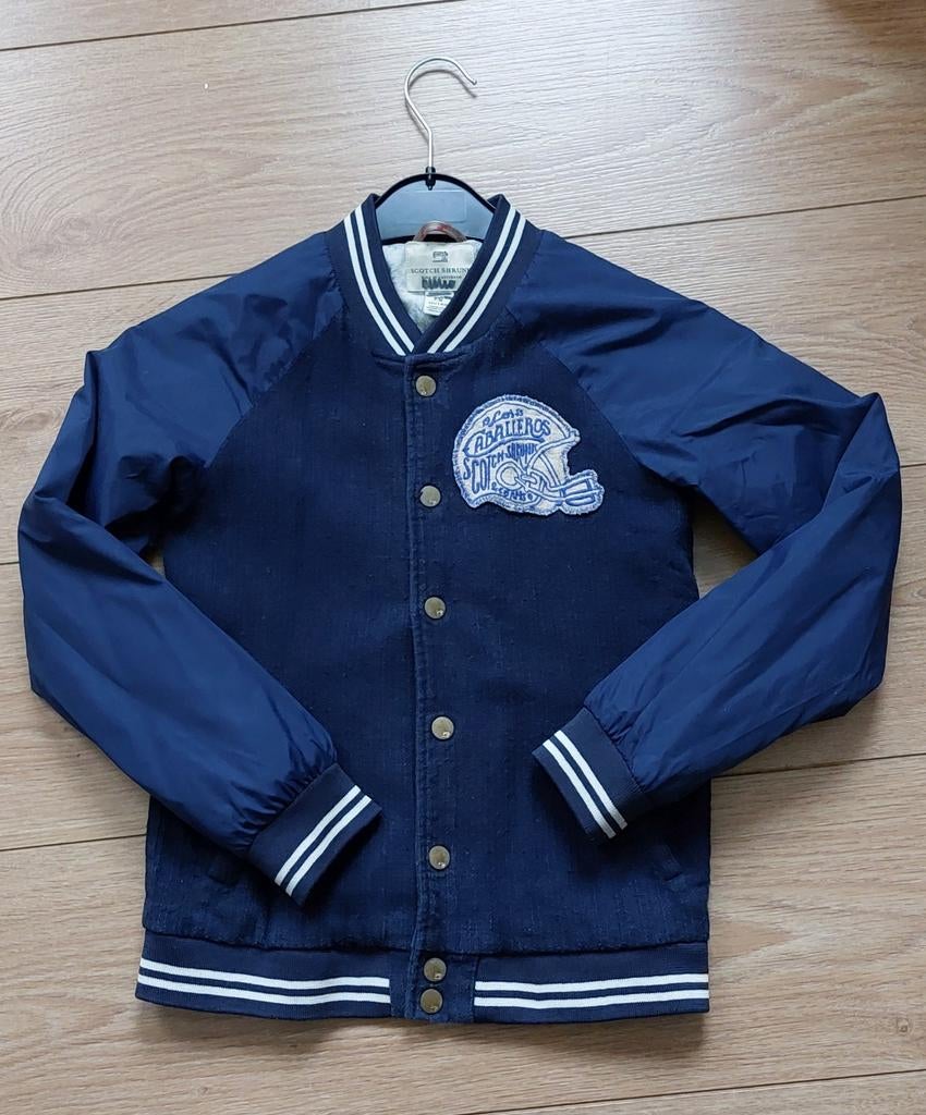 Stoere blauwe scotch shrunk jas zomerjas maat 140, Gebruikt, Scotch Shrunk, Ophalen of Verzenden, Jongen