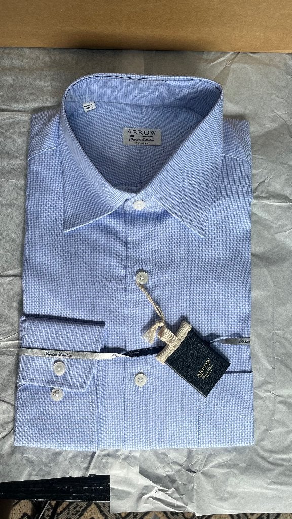 Nieuw: Overhemd | 15" maat 38 | 100% Katoen | Classic Fit |, Blauw, Nieuw, Ophalen of Verzenden, Arrow