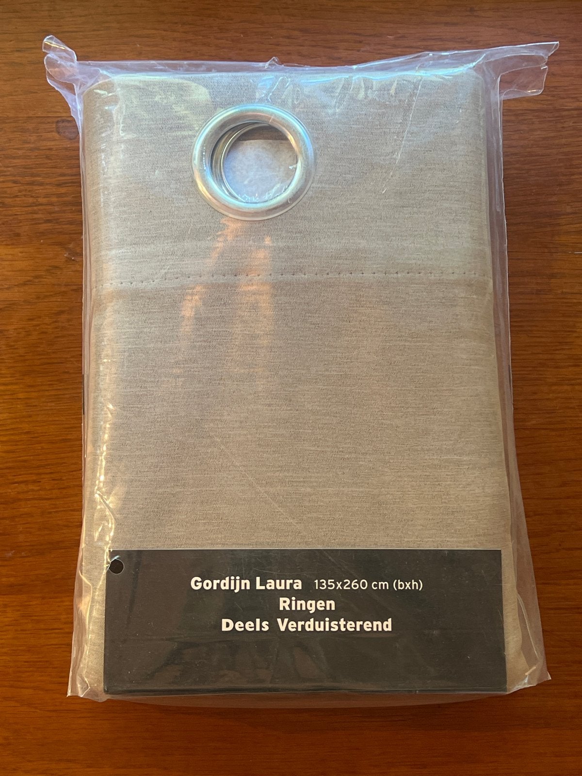 Gordijn Laura met ringen, deels verduisterend, Met ringen, Beige, Nieuw, Ophalen of Verzenden