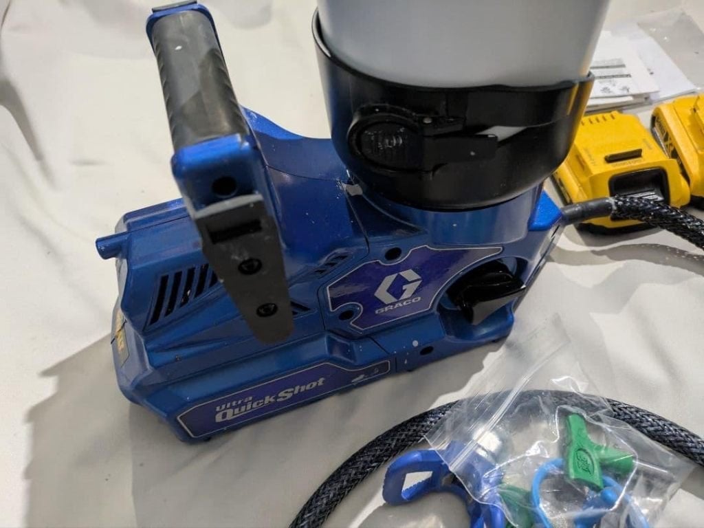 Graco Quickshot spuitmachine 2x gebruikt!!., Doe-het-zelf en Verbouw, Gereedschap | Overige machines, Ophalen, Gebruikt