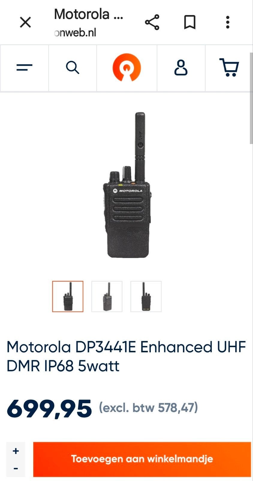 3 Motorola DP3441e Portofoon met nieuwe accu's batterijen, Telecommunicatie, Portofoons en Walkie-talkies, Ophalen of Verzenden