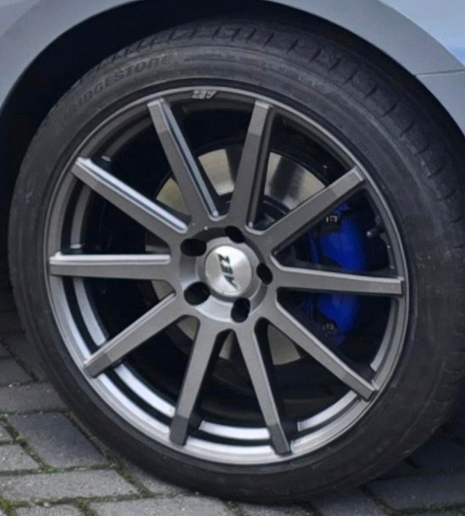 AEZ Straight graphite velgen 19" met Bridgestone Potenza, Gebruikt, Banden en Velgen, 235 mm, Zomerbanden