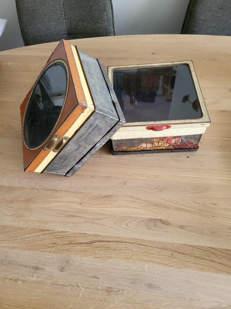 2 oude verkade winkel koektrommels, Ophalen, Gebruikt, Koek(jes), Verkade
