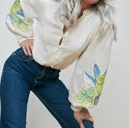 Fabienne Chapot Marielle blouse floral creme kleur mt 44 XXL, Ophalen of Verzenden, Zo goed als nieuw, Maat 46/48 (XL) of groter