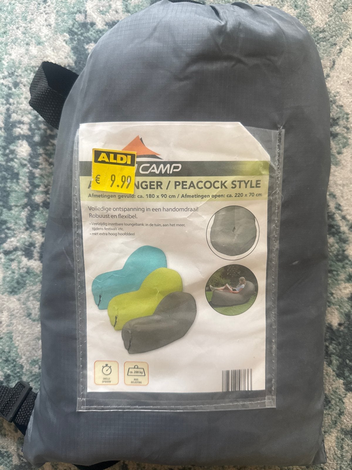 ALDI CAMP Opblaasbare Loungestoel - Peacock Style, Ophalen, Nieuw