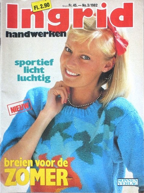 Handwerkblad Vintage Breien Zomer Groot Met patronen 1982, Hobby en Vrije tijd, Breien en Haken, Ophalen of Verzenden, Zo goed als nieuw