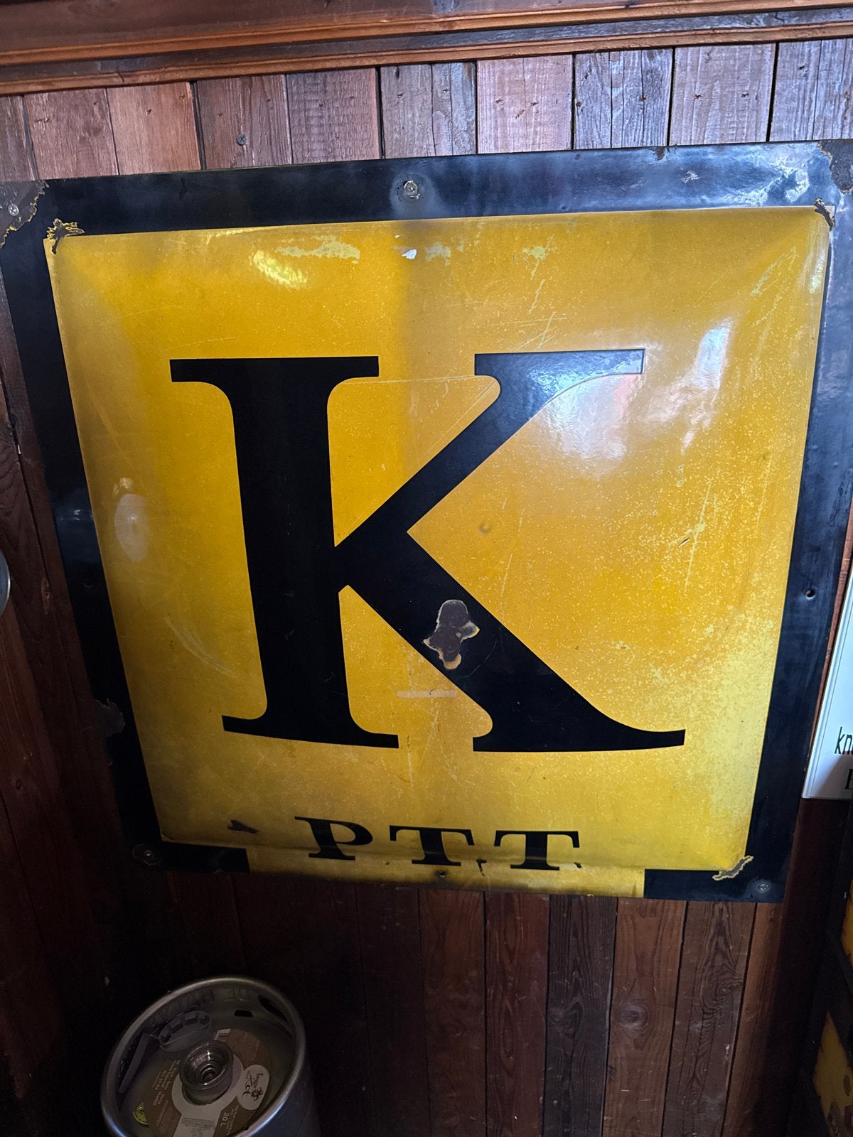 Vintage K PTT bord - Uniek verzamelobject, Ophalen of Verzenden