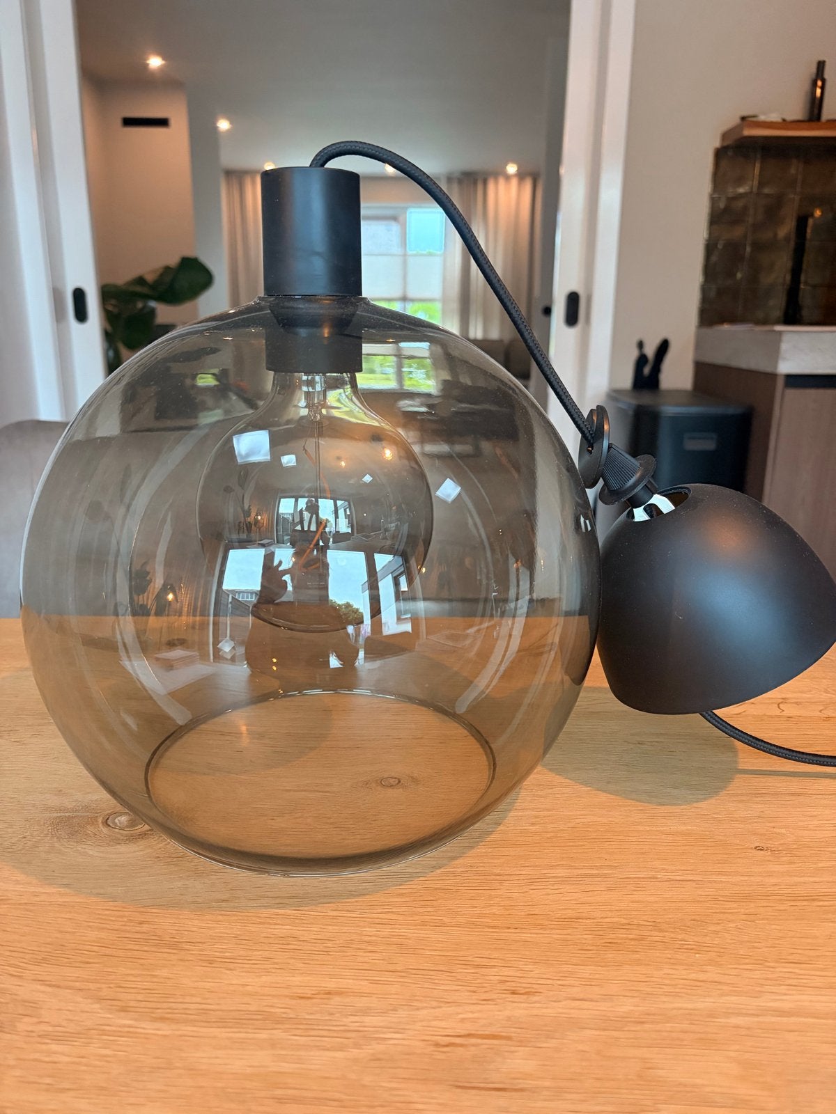 IKEA JAKOBSBYN / JÄLLBY hanglamp - helder glas/vernikkeld, Huis en Inrichting, Ophalen, Zo goed als nieuw, Glas, E27 (groot)