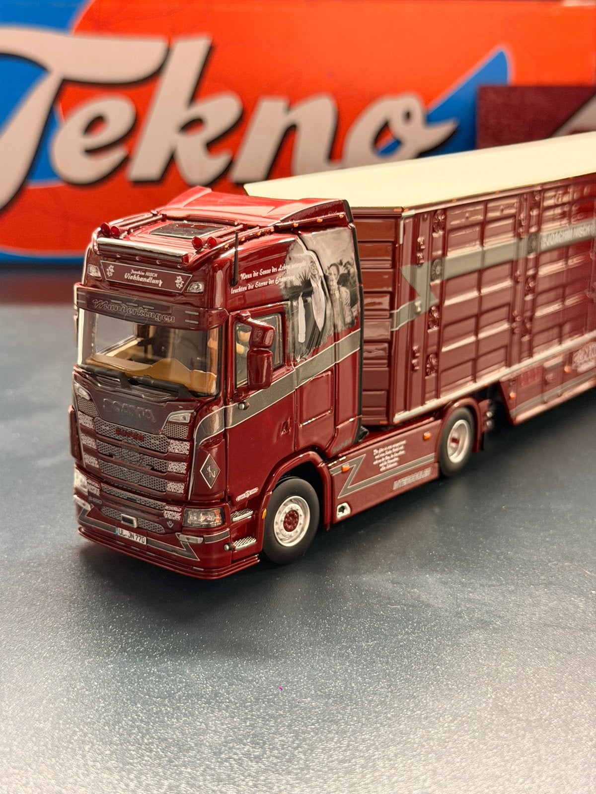 IMC Scania Joachim Nisch veetransport 1:50, Ophalen of Verzenden, Zo goed als nieuw, Bus of Vrachtwagen, Overige merken