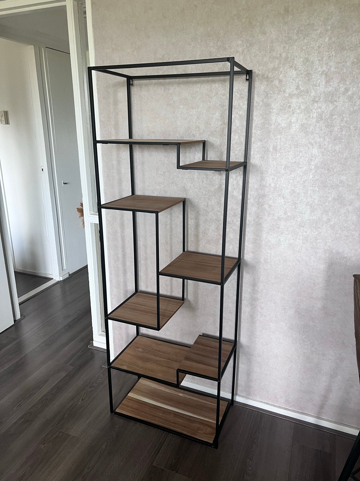 Industriële kast + TV meubel met Houten Planken, Ophalen, Met plank(en), Zo goed als nieuw, Metaal