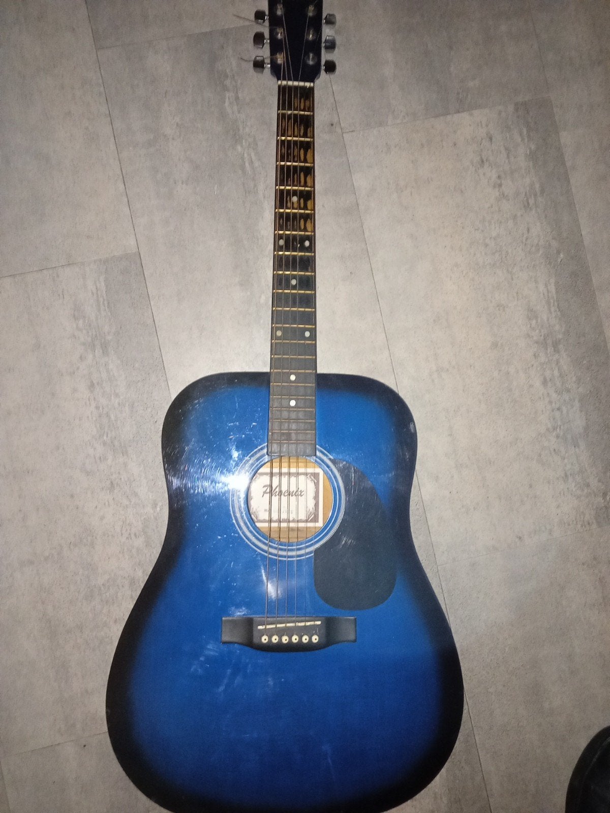 Phoenix Western gitaar - Blauw, Ophalen of Verzenden, Gebruikt, Western- of Steelstringgitaar