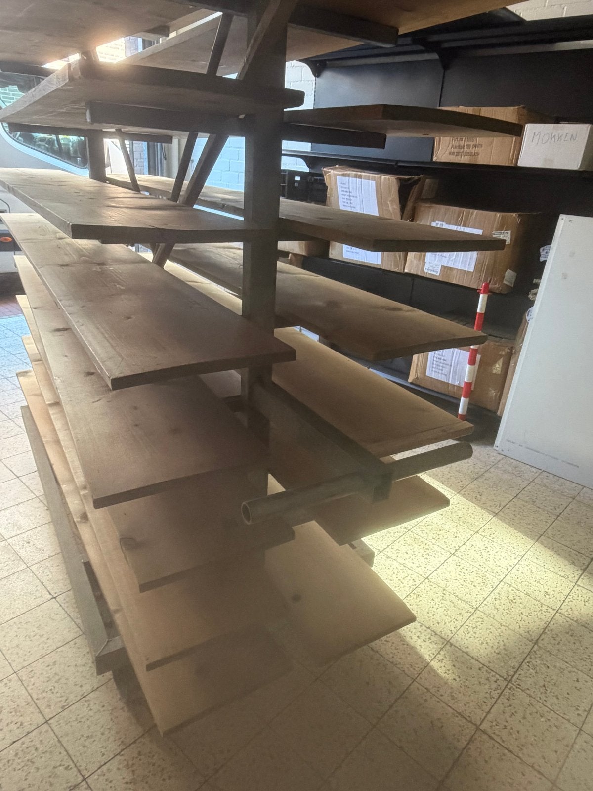 Verrijdbare Kaas Transportkar met Houten Planken, Ophalen