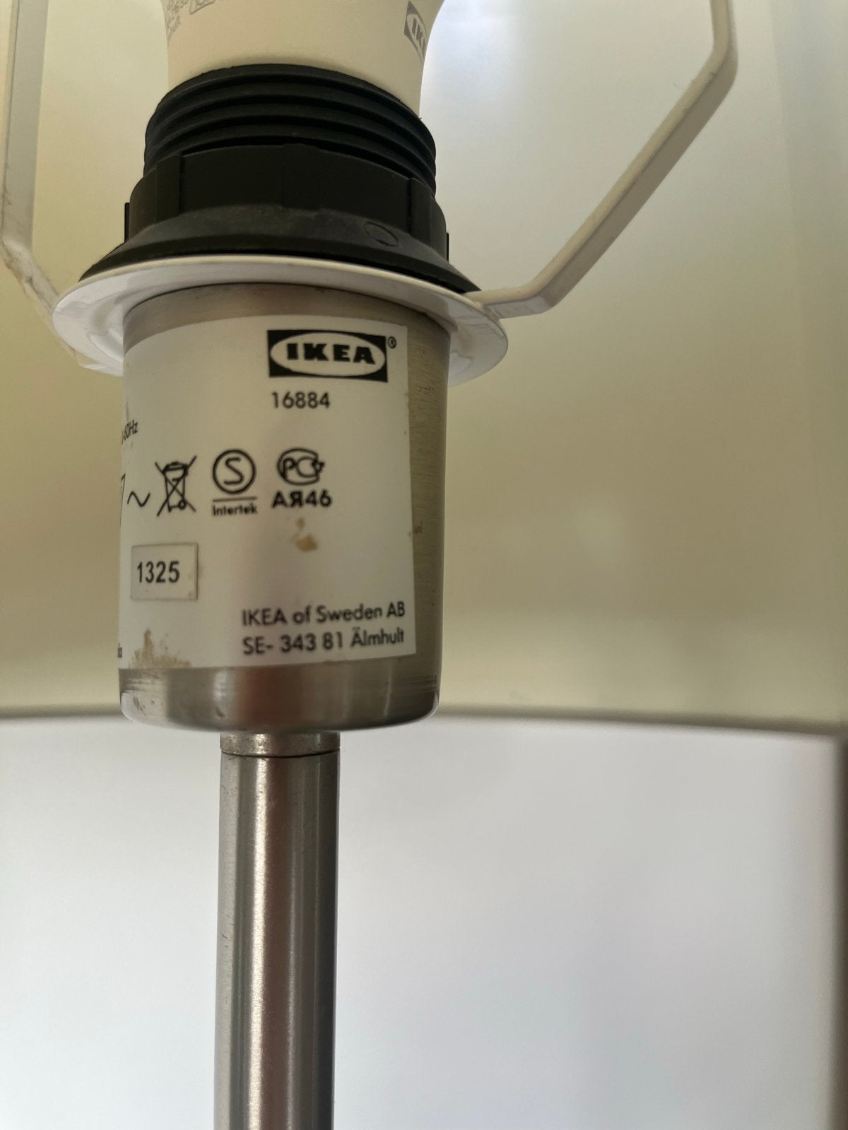 IKEA Staande Lamp met Grijze Kap - Modern Design, Ophalen, Gebruikt, E27 (groot), Metaal