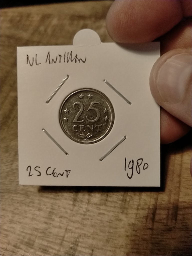 NL Antillen 25 Cent 1980, Verzenden, Noord-Amerika, Losse munt