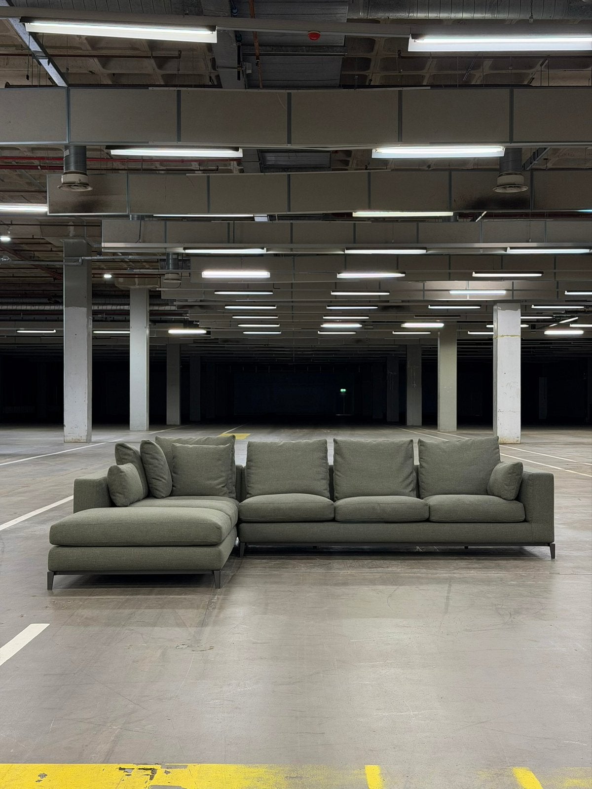 Minotti Andersen Hoekbank | Groen | NIEUWSTAAT + Garantie, Overige materialen, Hoekbank, 300 cm of meer, Ophalen of Verzenden