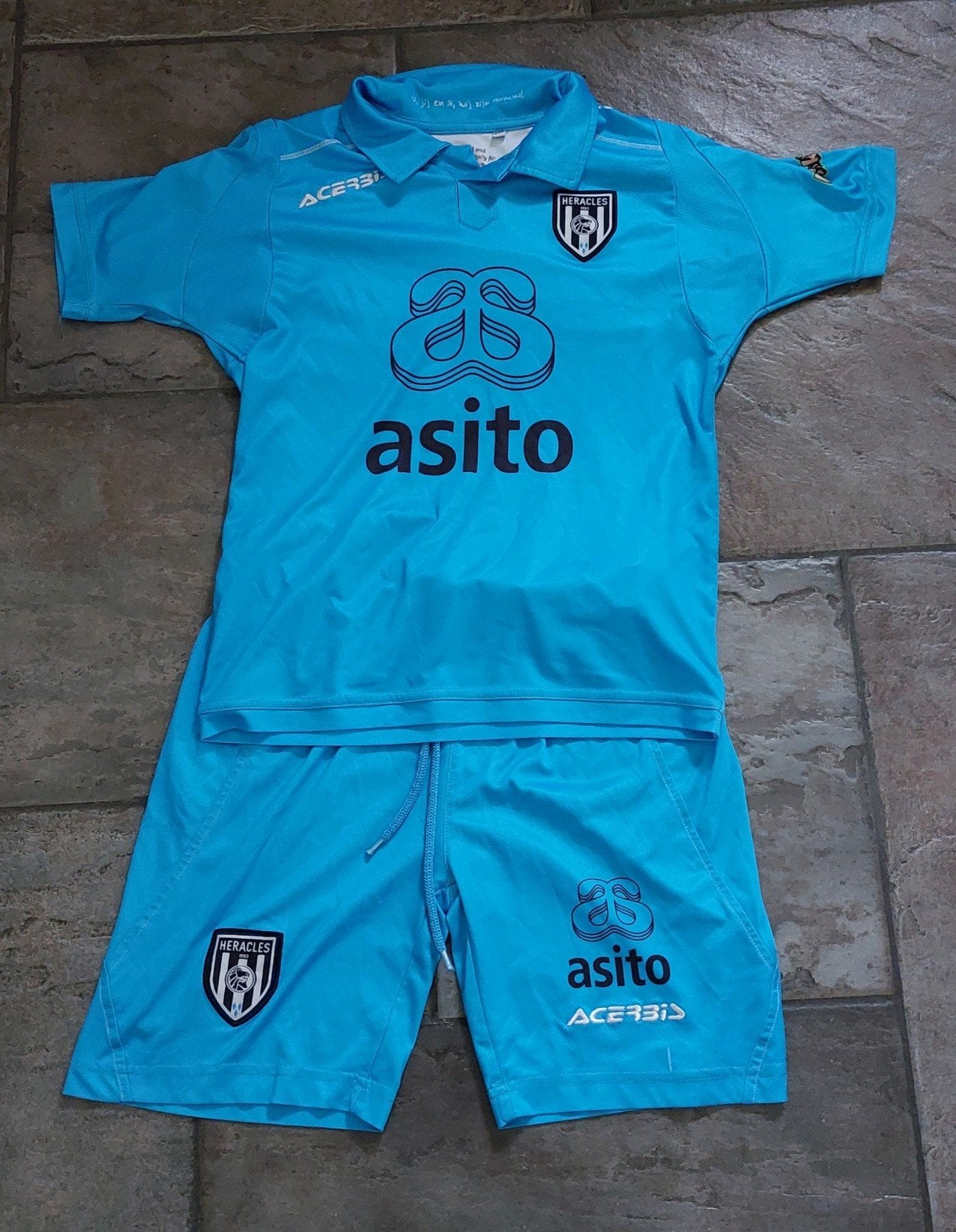 Blauw heracles voetbal pakje maat 2xs, Ophalen of Verzenden, Zo goed als nieuw, Shirt