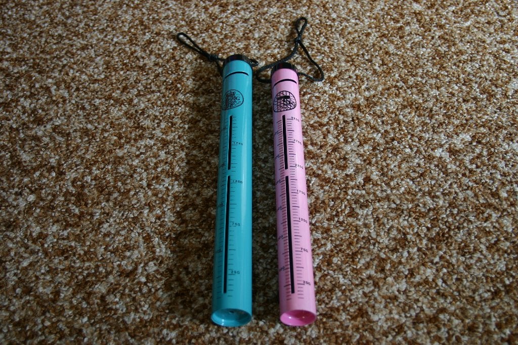 2 Geldpijpen blauw en roze, Ophalen of Verzenden, Gebruikt
