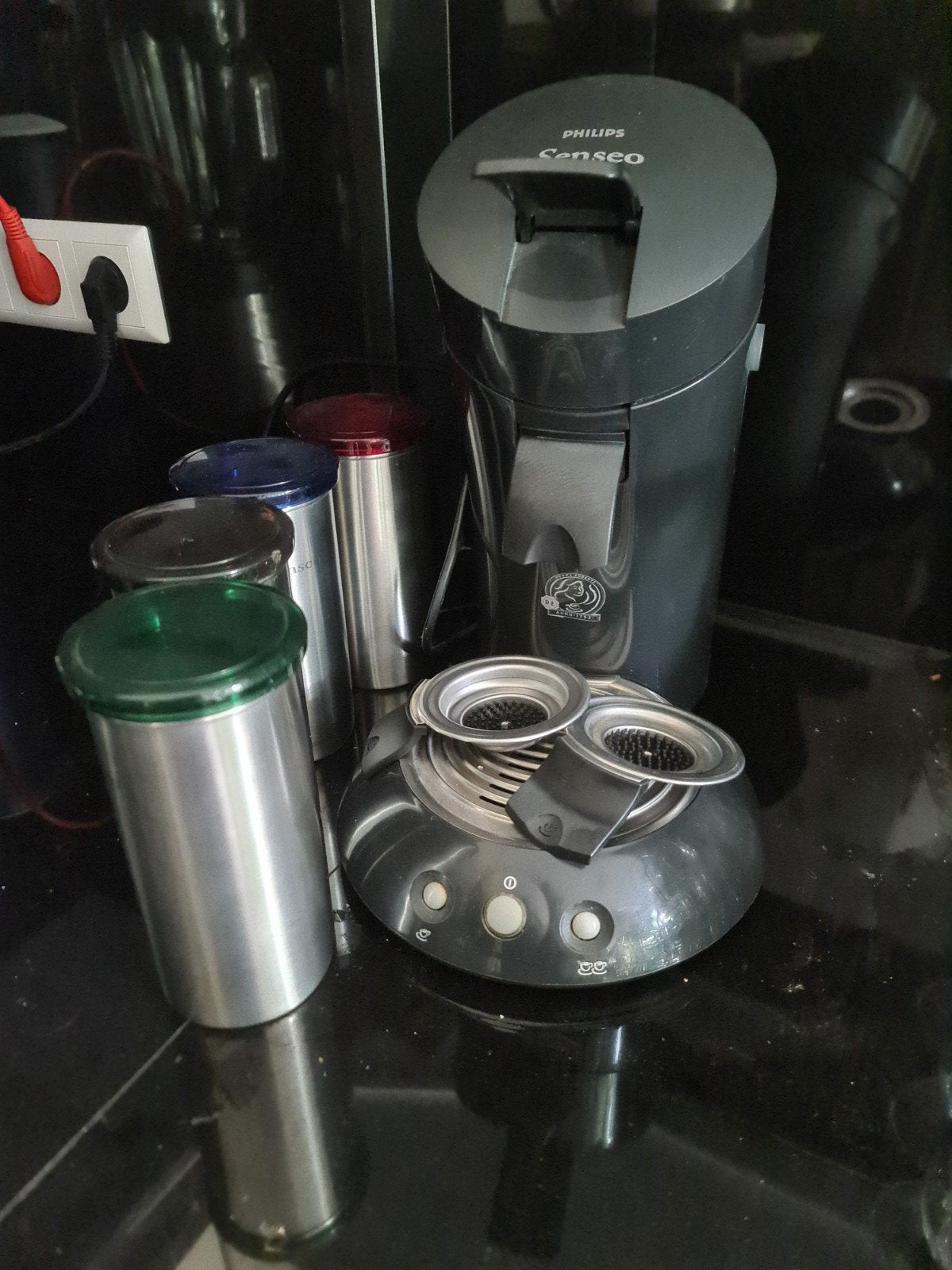 Philips Senseo HD 7810 met gevulde voorraadbussen, Ophalen, Koffiepads en cups, Gebruikt, Koffiemachine
