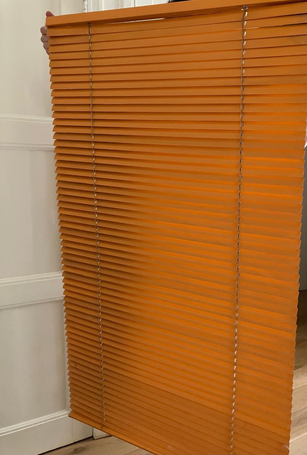 Retro oranje lamellen 2x, Huis en Inrichting, Ophalen, Oranje, Lamellen, Metaal