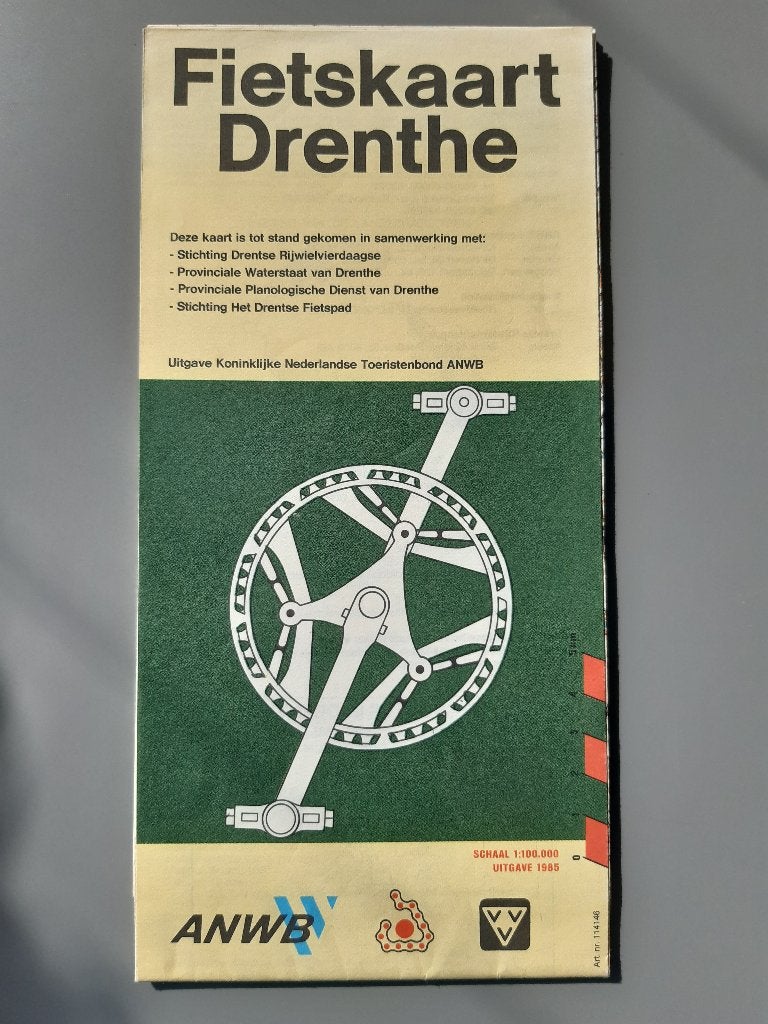 Fietskaart Drenthe, ANWB, Speciale Uitgave, 1:100.000, € 2,=, ANWB, Ophalen of Verzenden, 1800 tot 2000, Nederland
