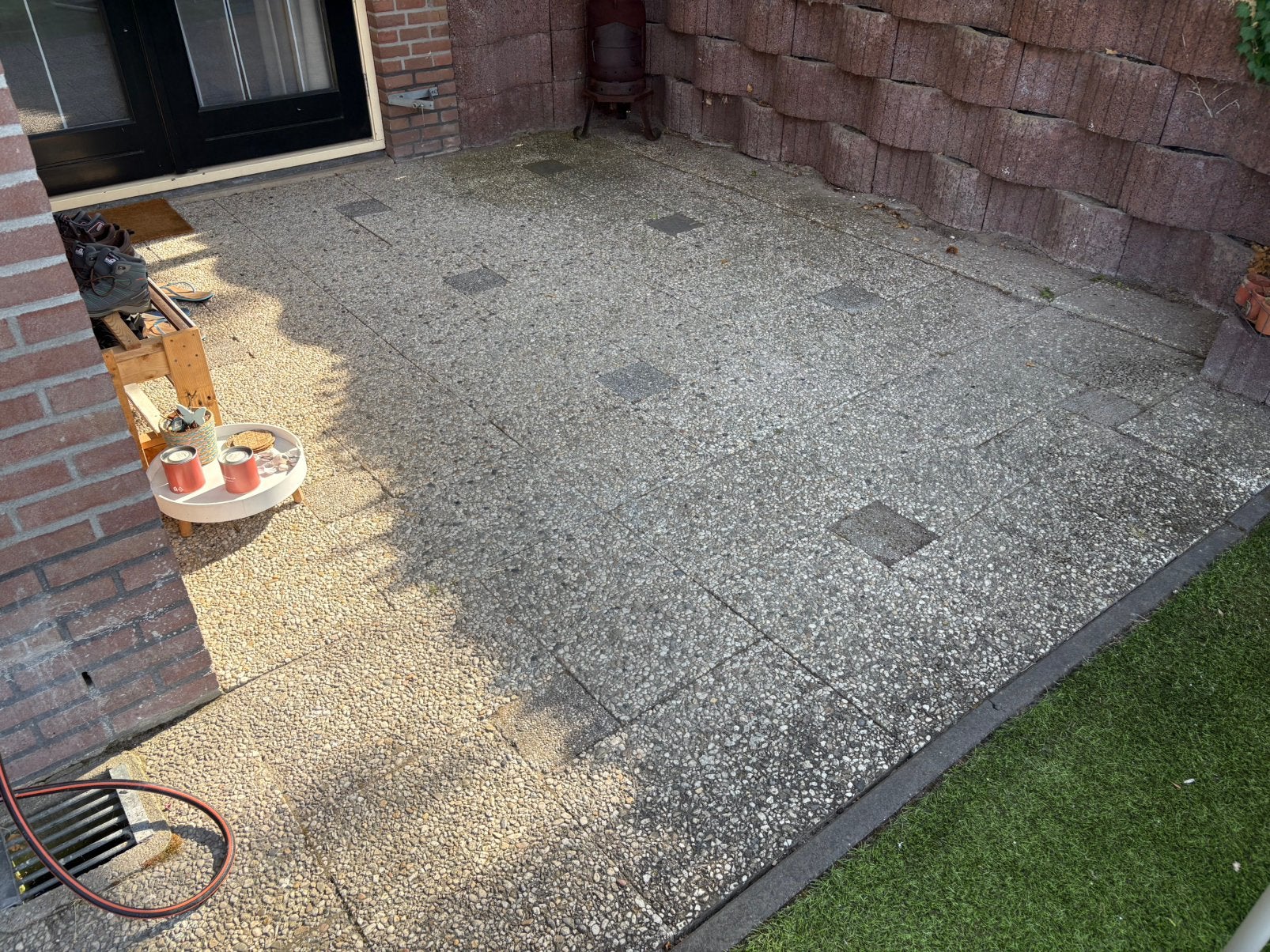 40m2 grindterrastegel, gratis af te halen, Tuin en Terras, Grind, Keien en Split, Ophalen, Gebruikt