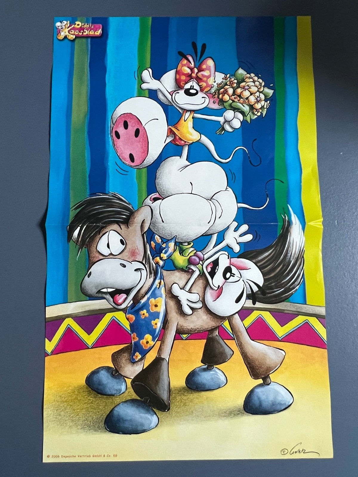 Diddl en vrienden poster - Diddl-Kaasblad, Ophalen of Verzenden, Verschillende figuren, Gebruikt, Plaatje of Poster