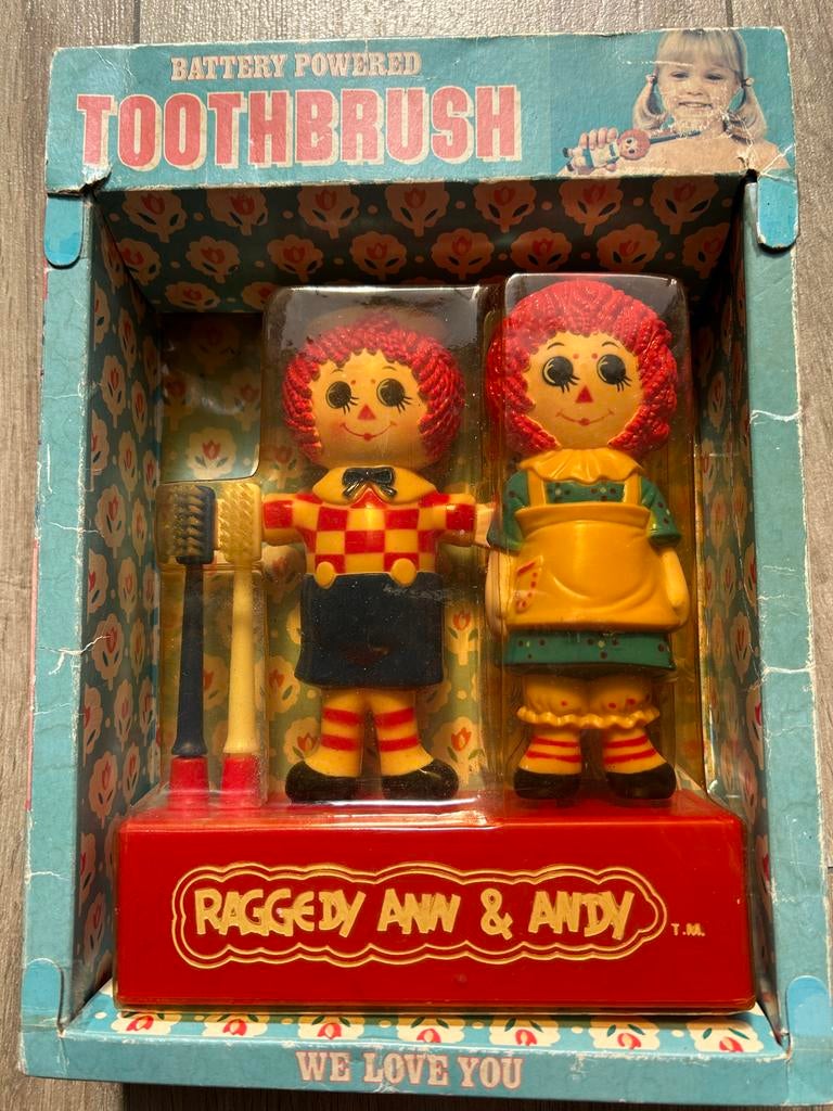 Vintage Raggedy Ann & Andy tandenborstel set, Ophalen of Verzenden, Nieuw