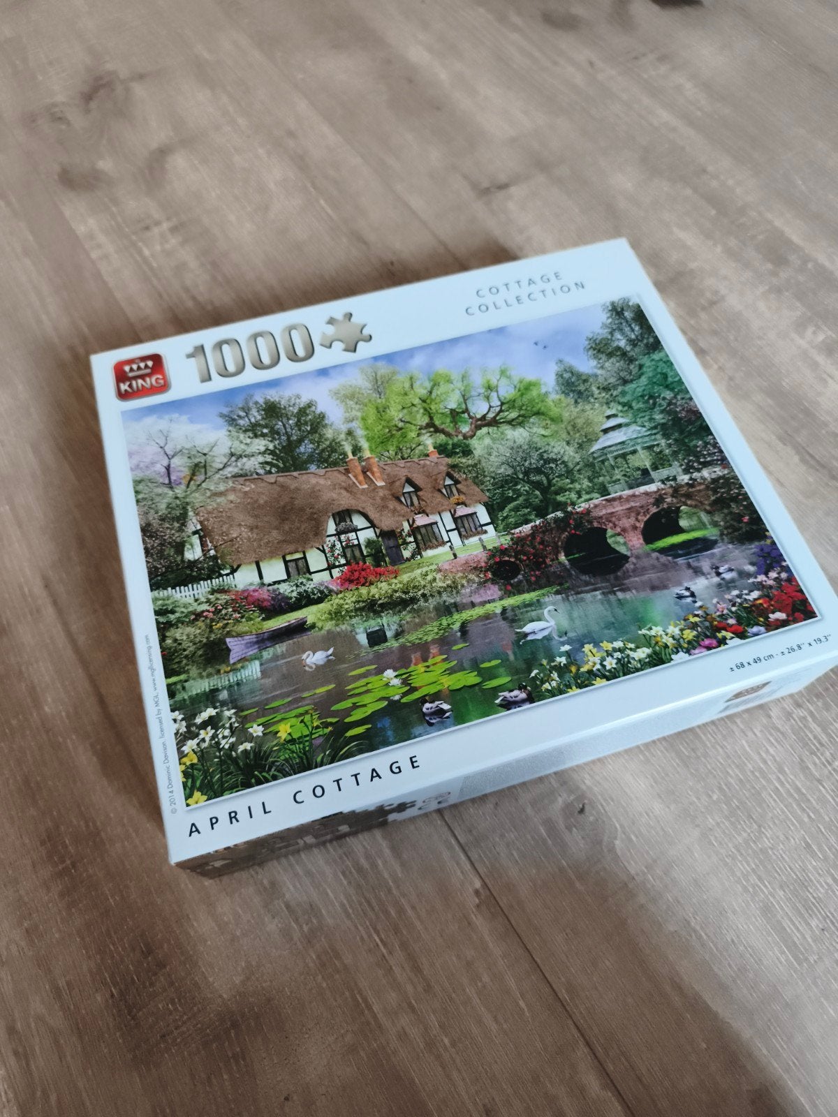 King Legpuzzel 1000 stukjes - April Cottage, Hobby en Vrije tijd, Ophalen, 500 t/m 1500 stukjes, Zo goed als nieuw, Legpuzzel