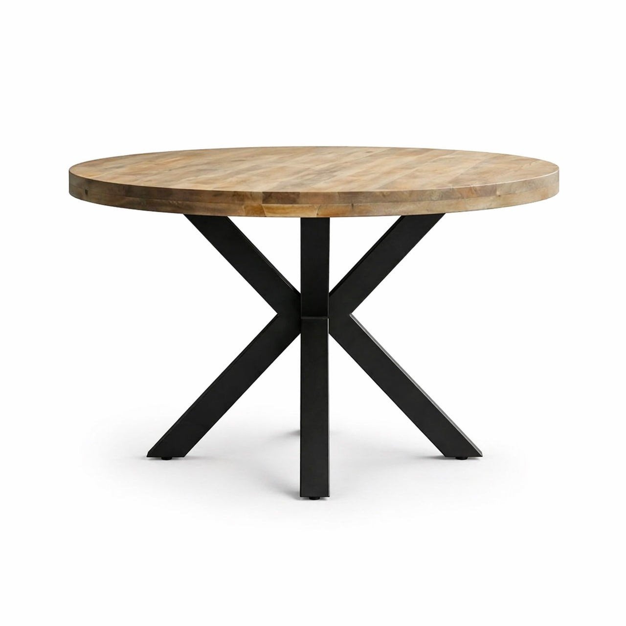 Ronde Mango 115cm eettafel (nieuw in doos), Huis en Inrichting, Tafels | Eettafels, Ophalen, Rond, Nieuw, 100 tot 150 cm