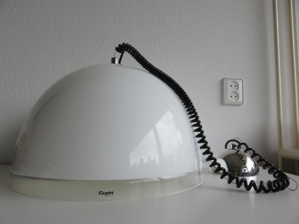 Vintage iGuzzini Baobab witte hanglamp, Overige materialen, Vintage design, Ophalen of Verzenden, Zo goed als nieuw