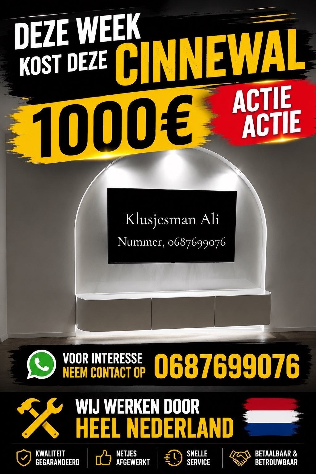 Cinnewal inbouw klusjesman, Ophalen of Verzenden