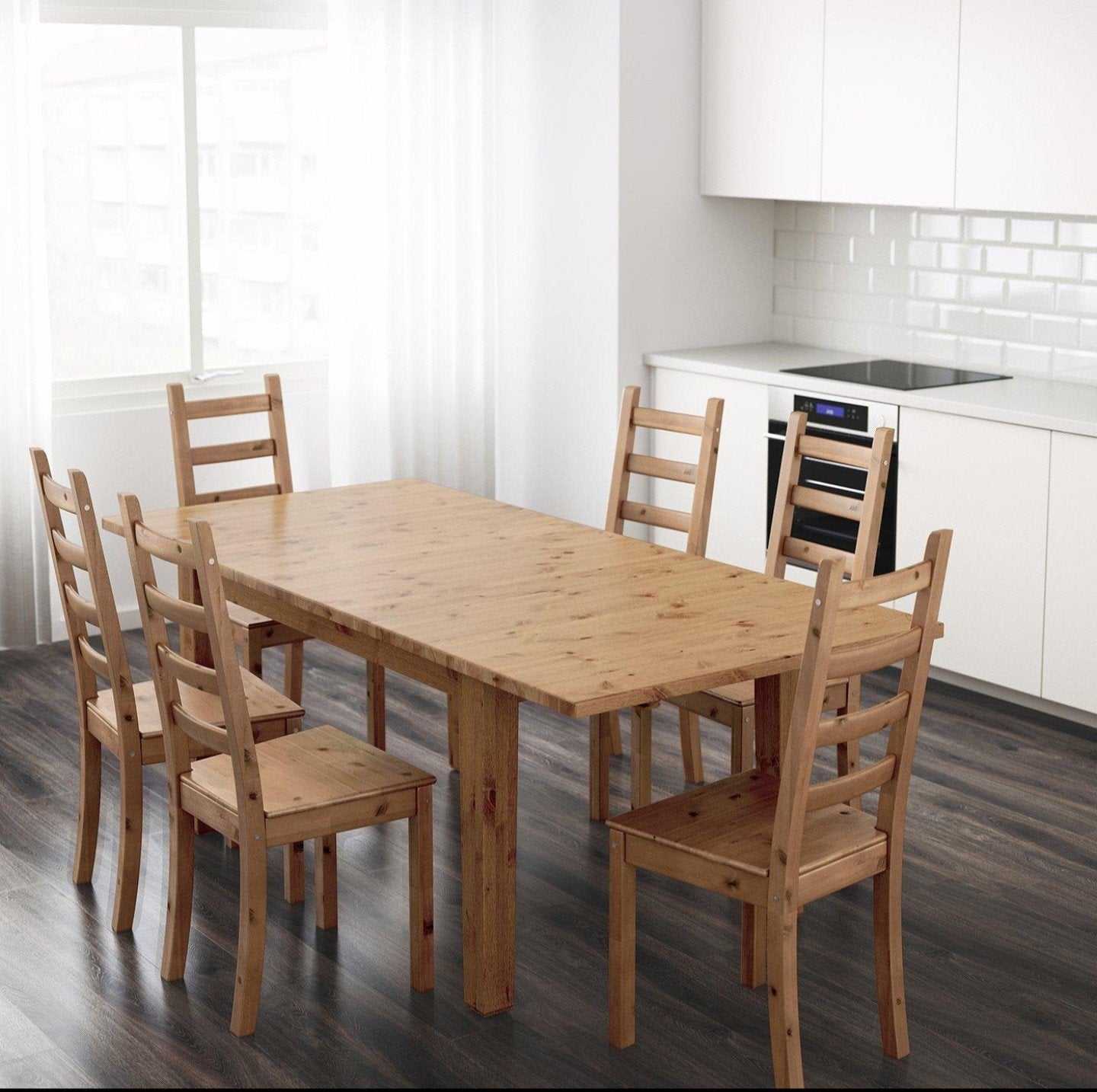 IKEA massief grenen eettafel STORNÄS, uitschuifbaar, 100 tot 150 cm, 200 cm of meer, Ophalen of Verzenden, Vijf personen of meer