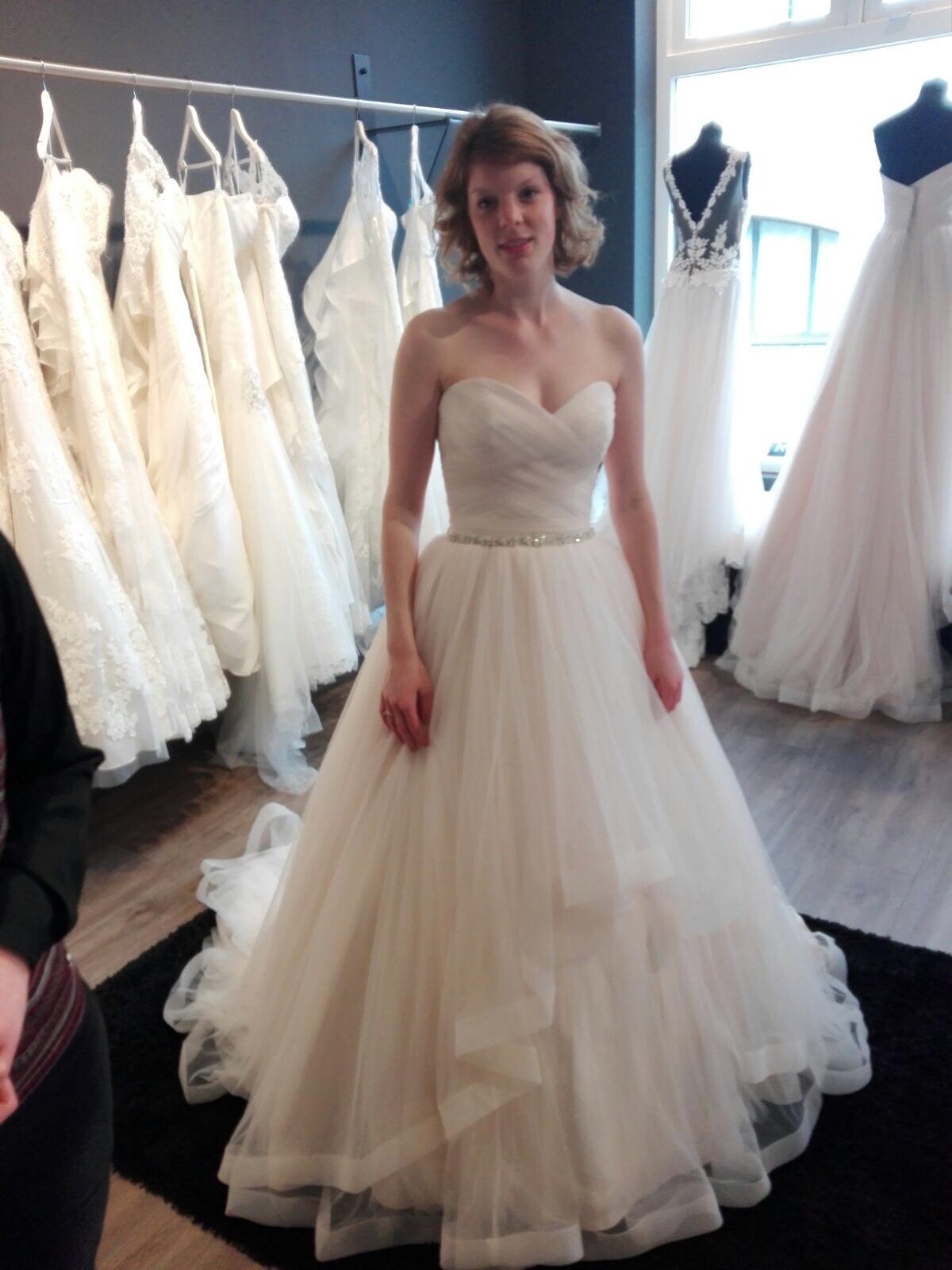 Trouwjurk met sweetheart hals en tule rok, Ophalen, Gedragen, Roze, Trouwjurk